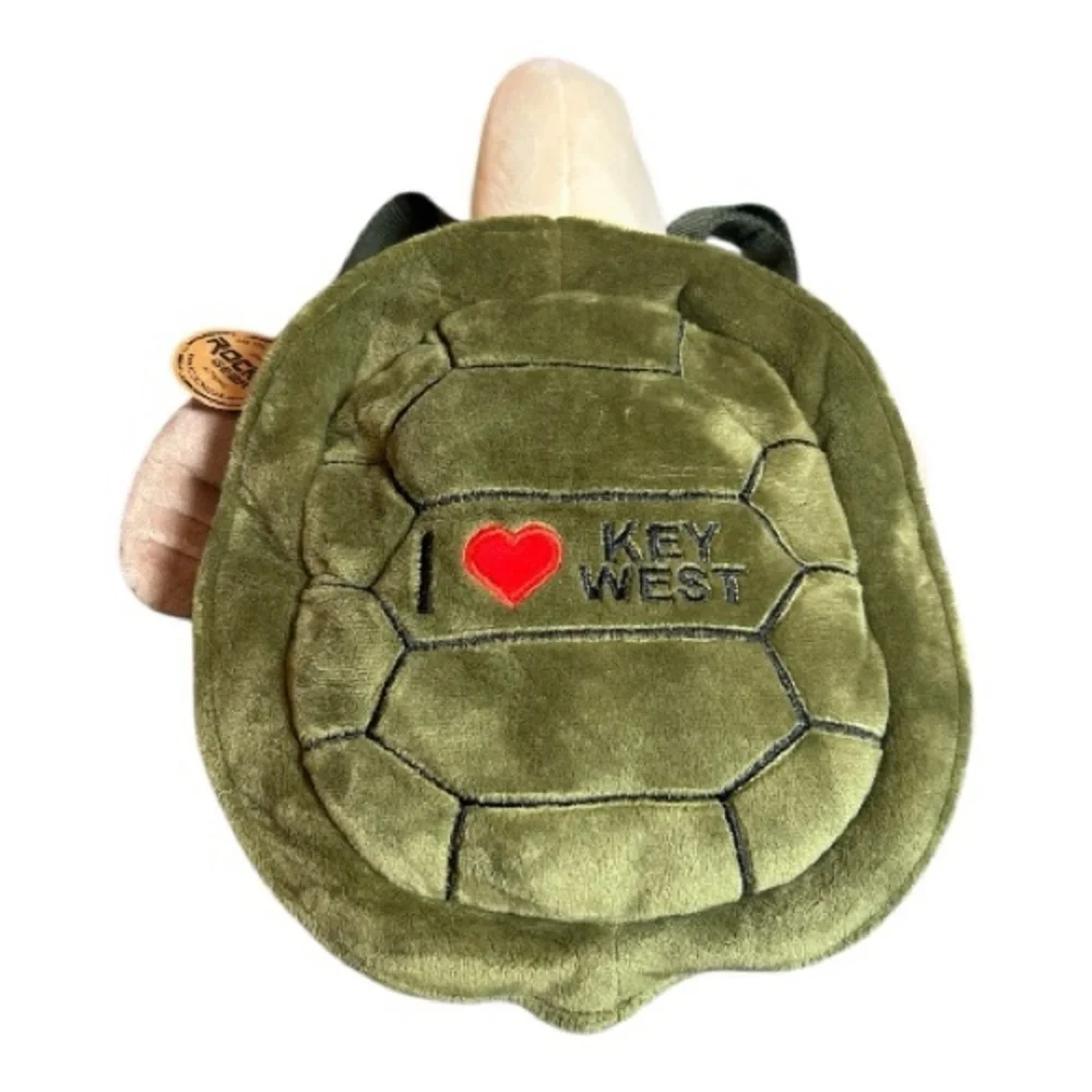 Rockin Gear Green Turtle Plush Backpack “I ❤️ Key West” Embroidered Patch